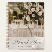 Beige pastel elegant dank u souvenir planner (Voorkant)