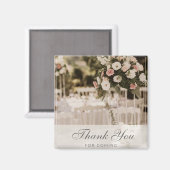 Beige Pastel Élégant Merci Souvenir Magnet (Recto/Verso)