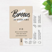 Beige pastelpenseel Schrift Wenkbrauw Verzorgingsg Visitekaartje (Bureau)