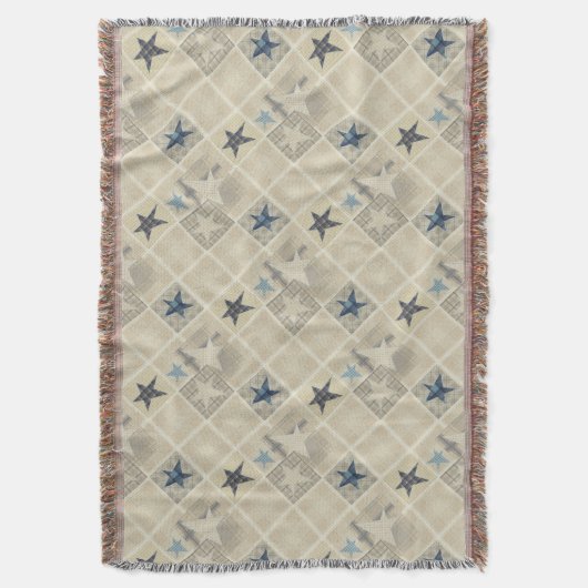 Beige patchwork deken (Voorkant Verticaal)