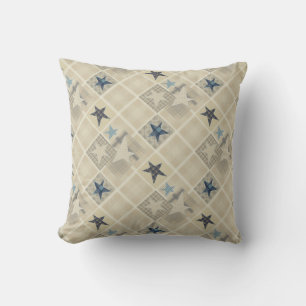 Beige patchwork kussen