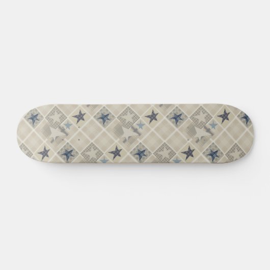 Beige patchwork skateboard (Horizontaal)