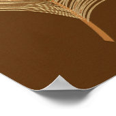 Beige peacock Feather op Chocolate Brown Poster (Hoek)