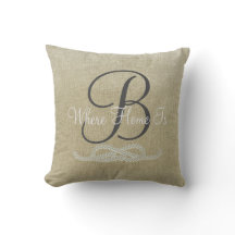 Beige Personalized Nautical Family Sierkussen