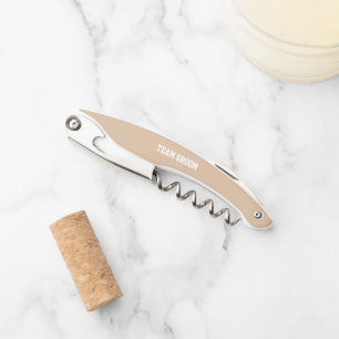Beige Persoonlijk Bruidegom Team Kurkentrekker