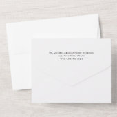 Beige Perzik Neutrale Bloemen QR code Bruiloft All In One Uitnodiging (Achterkant)