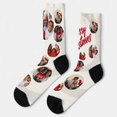 Beige Photo Collage Kerstmis Sokken (Links)