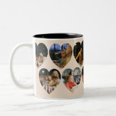 Beige Photo Collage Mug with Heart Frames (Gauche)