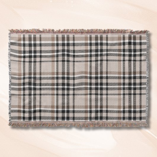 Beige Plaid Deken