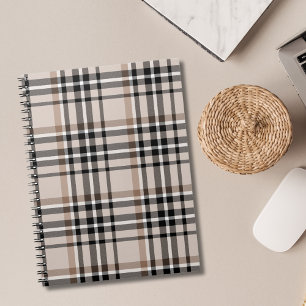 Beige Plaid Notitieboek