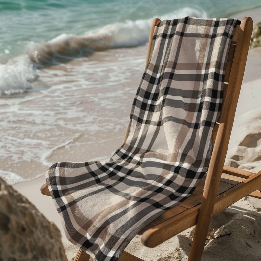 Beige Plaid Strandlaken