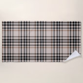 Beige Plaid Strandlaken (Voorkant)
