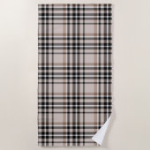 Beige Plaid Strandlaken (Voorkant)