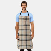  Beige Plaid Tartan Schort (Gedragen)