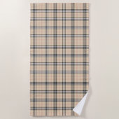  Beige Plaid Tartan Strandlaken (Voorkant)