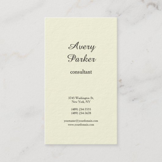 Beige Plain Modern Minimal Professional Visitekaartje (Voorkant)