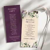 Beige Plum Floral Wedding Programme Programma