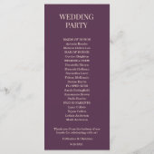 Beige Plum Floral Wedding Programme Programma (Achterkant)