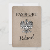 Beige Polen Paspoort bruiloft uitnodiging (Achterkant)