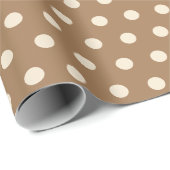 beige polka stippen cadeaupapier (Rol Hoek)
