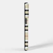Beige Preppy Plaid Mode Monogram Gepersonaliseerd Case-Mate iPhone Case (Achterkant / Rechts)