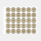 Beige Preppy Plaid Mode Monogram Gepersonaliseerd Labels (Vel)