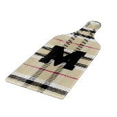 Beige Preppy Plaid Mode Monogram Gepersonaliseerd Snijplank (Hoek)