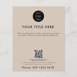 Beige Professionele Zakelijke Logo Promotionele Flyer