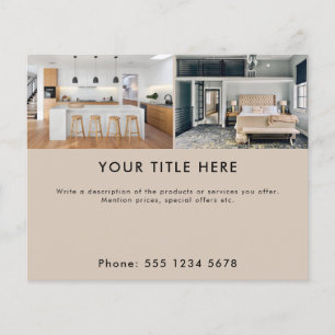 Beige Promotionele Bedrijf 2 Fotobanner & Tekst Flyer