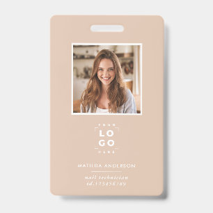 Beige QR-code moderne minimalistische foto abstrac Badge