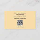 Beige Qr Code Zwarte Viool Vioolspeler Visitekaartje (Achterkant)