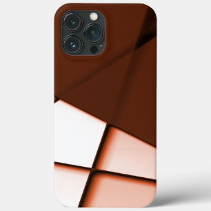 Beige rechthoek onder donkerbruine plaat iPhone 13 pro max hoesje