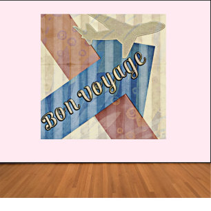 beige Red & Blue Abstract Bon Reisage Poster