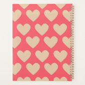 Beige Red Cute Simple Heart Patroon Planner (Achterkant)