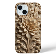 Beige Relief Bloom iPhone / iPad hoesje