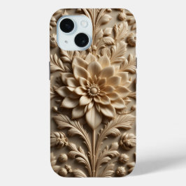 Beige Relief Bloom iPhone / iPad hoesje