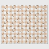 Beige rendier geplakt patroon cadeaupapier (Vlak)