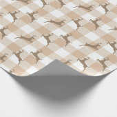 Beige rendier geplakt patroon cadeaupapier (Hoek)