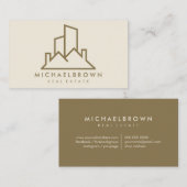 Beige Rent House Home Roof Real Estate Visitekaartje (Voorkant / Achterkant)