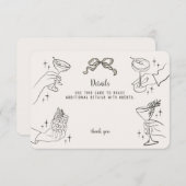 Beige Retro Cocktail Party Details Uitnodigen Invo Informatiekaartje (Voorkant / Achterkant)