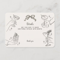 Beige Retro Cocktail Party Details Uitnodigen Invo