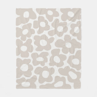 Beige Retro Groovy Baby Bloemen Patroon Fleece Deken