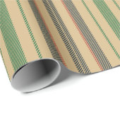  beige rode strepen met kerstmis cadeaupapier (Rol Hoek)