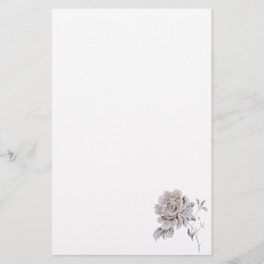 Beige roos briefpapier (Voorkant)