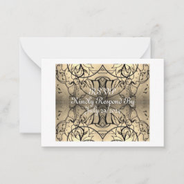  Beige Roos RSVP-kaart Notitiekaartje