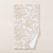Beige  Roos ventilatorpatroon Bad Handdoek (Handdoek)