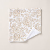 Beige  Roos ventilatorpatroon Bad Handdoek (Wasdoekje)