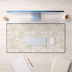 Beige Roos ventilatorpatroon Bureaumat