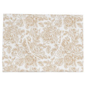 Beige Roos ventilatorpatroon Groot Cadeauzakje (Achterkant)