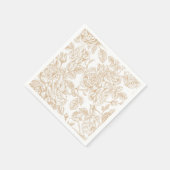 Beige  Roos ventilatorpatroon Servet (Hoek)